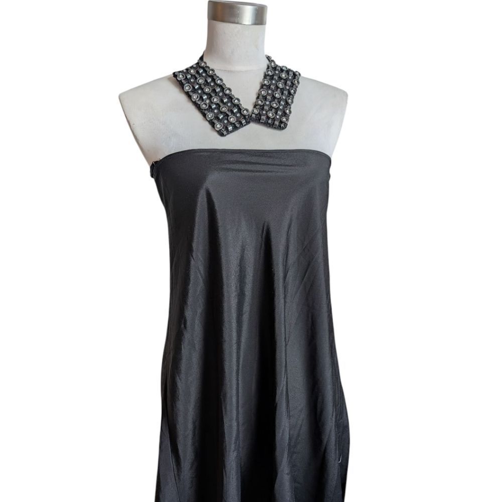Authentic Anteprima Black and Silver Beaded Collar Necklace